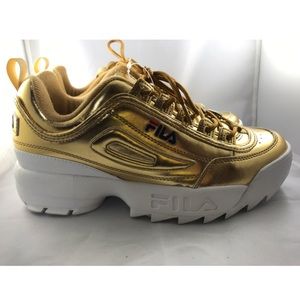 Women’s Fila Gold Metallic Leather